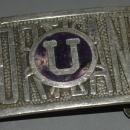Antique Portland University Belt Buckle, Nickle and Enamel made by Jenkins