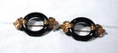 2 Art Deco Black Bakelite & Brass Scatter Pins