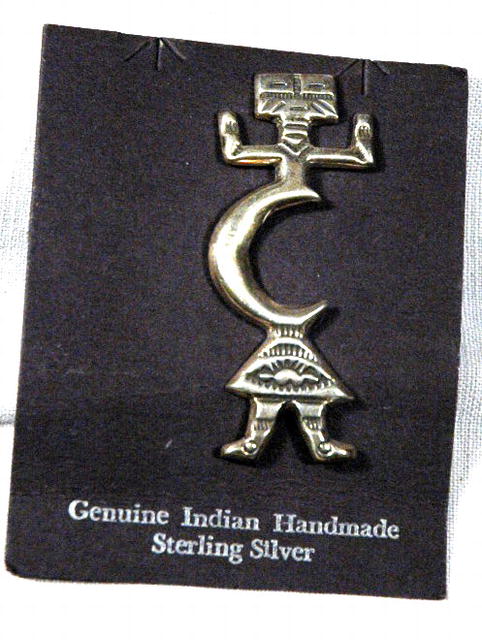 Signed Sterling Silver Native American Hopi Indian Kachina Pin
