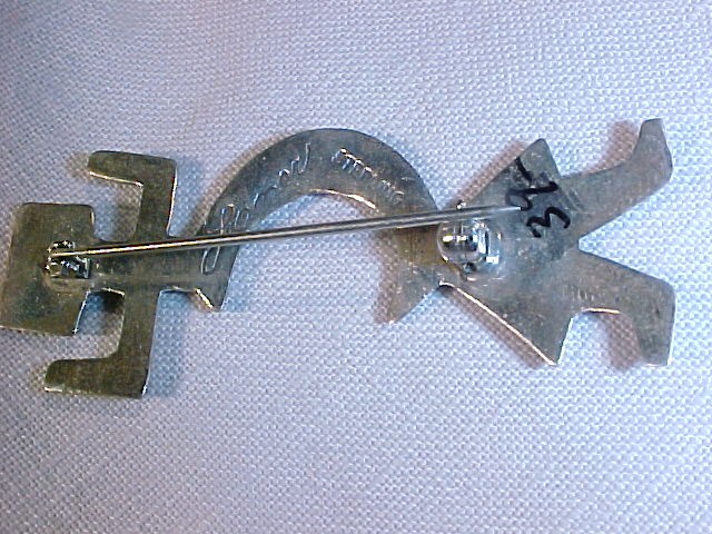 Signed Sterling Silver Native American Hopi Indian Kachina Pin