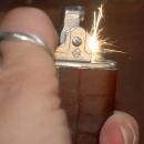Vintage Delux Lighter with Brown Leather