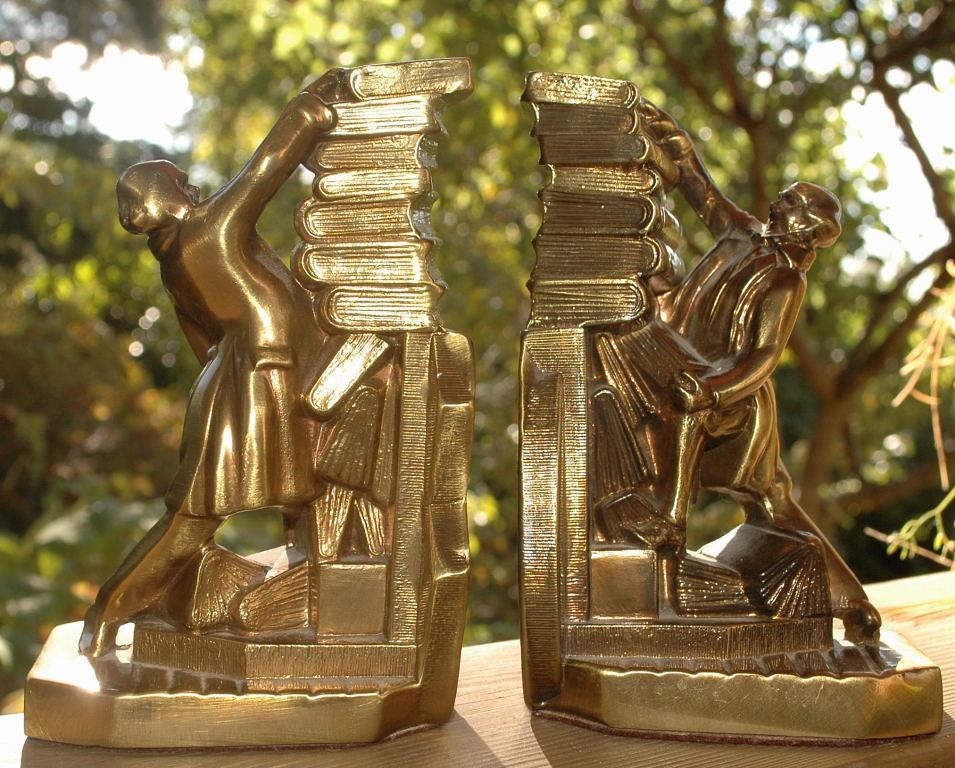 Struggling Librarian Bookends Made in the USA by PM Craftsman