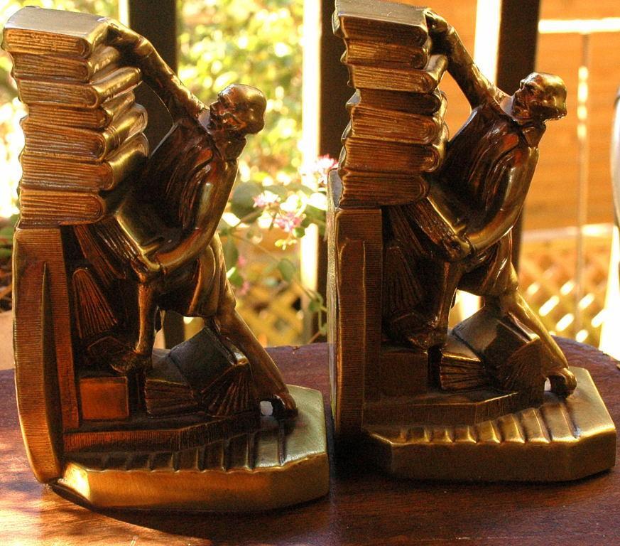Struggling Librarian Bookends Made in the USA by PM Craftsman