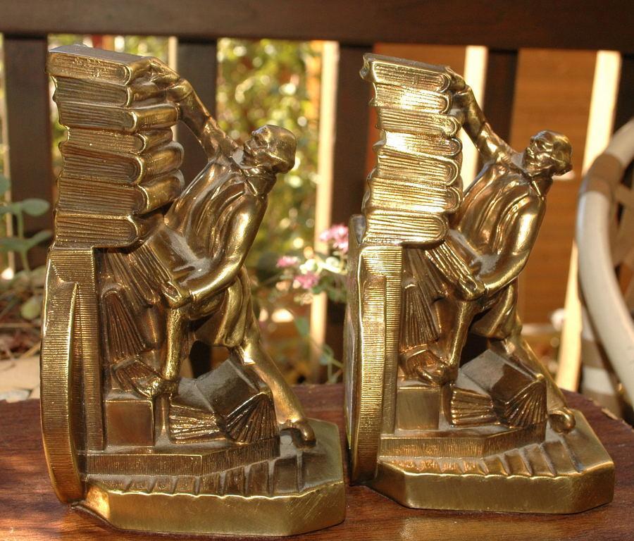 Struggling Librarian Bookends Made in the USA by PM Craftsman