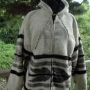 Momostenango Guatemala Wool Hooded Parka, Coat Jacket L