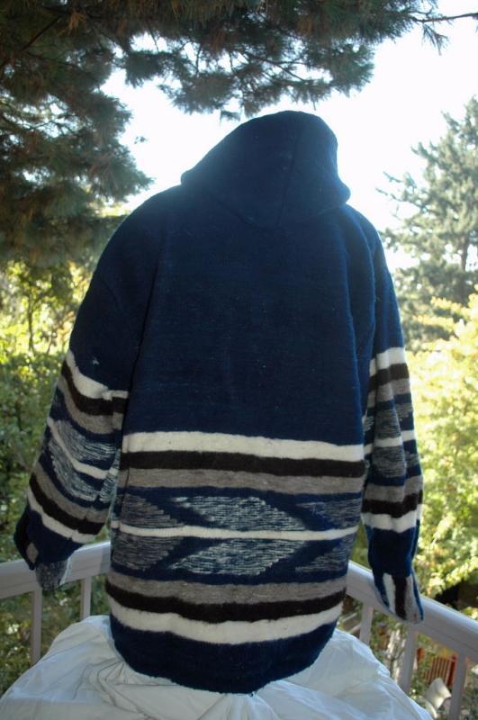 Momostenango Guatemala Wool Hooded Parka, Coat Jacket XL