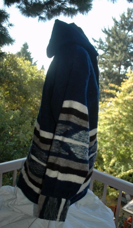 Momostenango Guatemala Wool Hooded Parka, Coat Jacket XL