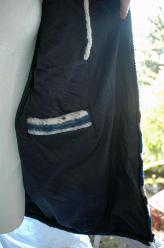 Momostenango Guatemala Wool Hooded Parka, Coat Jacket XL