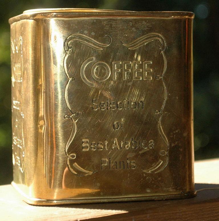 Brass Arabica Coffee Tin