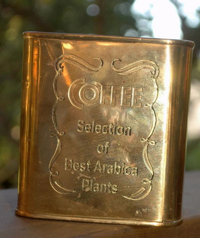 Brass Arabica Coffee Tin