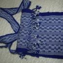 Blue White Guatemalan Cotton Shoulder Bag from the Sierra de las Minas Biosphere Reserve, Hand Woven
