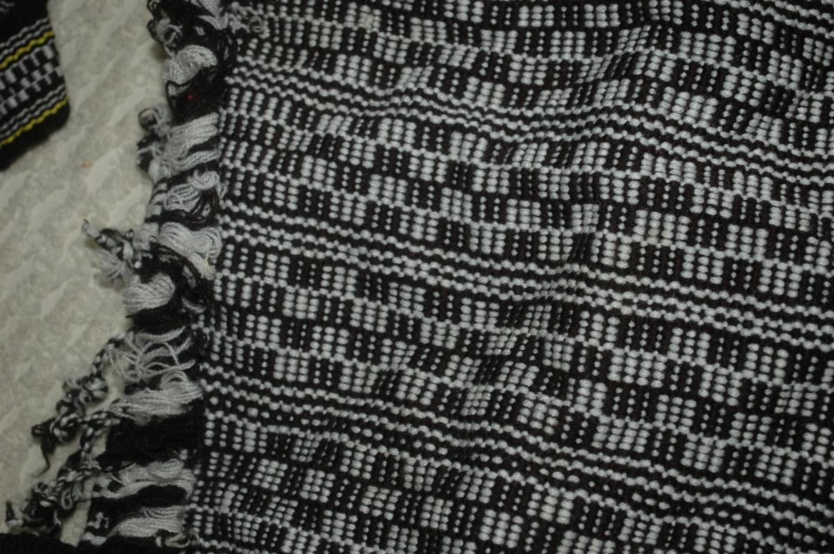 Black White Guatemalan Cotton Shoulder Bag from the Sierra de las Minas Biosphere Reserve, Hand Woven