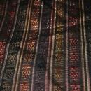 Guatemalan Mayan Table Runner Hand Woven Black, Brown, Copper with Metallic Threads long fringe