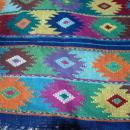 Guatemalan Mayan Extra Long Table Runner Hand Woven Brillient Colors- Vintage