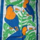 Toucans Hand Printed in Australian Tea Towel by Rodriquez Vintage Never used Free Shipping