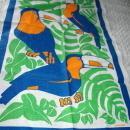 Toucans Hand Printed in Australian Tea Towel by Rodriquez Vintage Never used Free Shipping