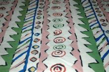 Festive Lined Fabric Drapery Panel or Table Cloth 98