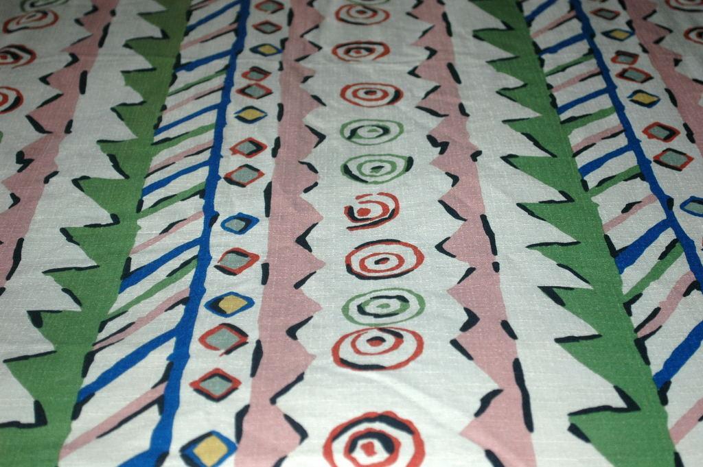 Festive Lined Fabric Drapery Panel or Table Cloth 98