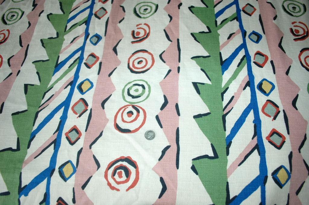 Festive Lined Fabric Drapery Panel or Table Cloth 98