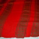 Vintage Long Oval Red/ Green Tablecloth Christmas, Ethnic,