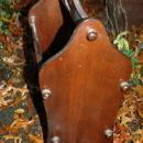Vintage Walnut Wood Magazine Rack with Caning