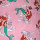 Ariel Little Mermaid Pink Cotton Sweatshirt Fleece Fabric Piece Remnant 60