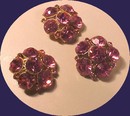3 Large Fuchsia Pink Faceted Rhinestone Buttons FREE SHIPPING