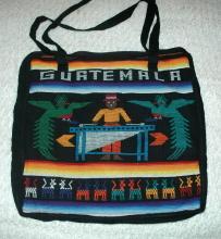 GUATEMALA Souvenir Tote bag 1970's Hand Loomed Textile Free Shipping