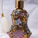 Gold Enameled Porcelain Perfume Bottle Atomizer