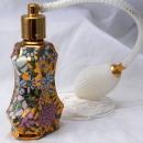 Gold Enameled Porcelain Perfume Bottle Atomizer