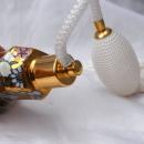 Gold Enameled Porcelain Perfume Bottle Atomizer