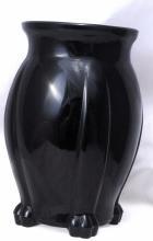 Art Deco Black Amethyst Glass Vase 4 -paw feet