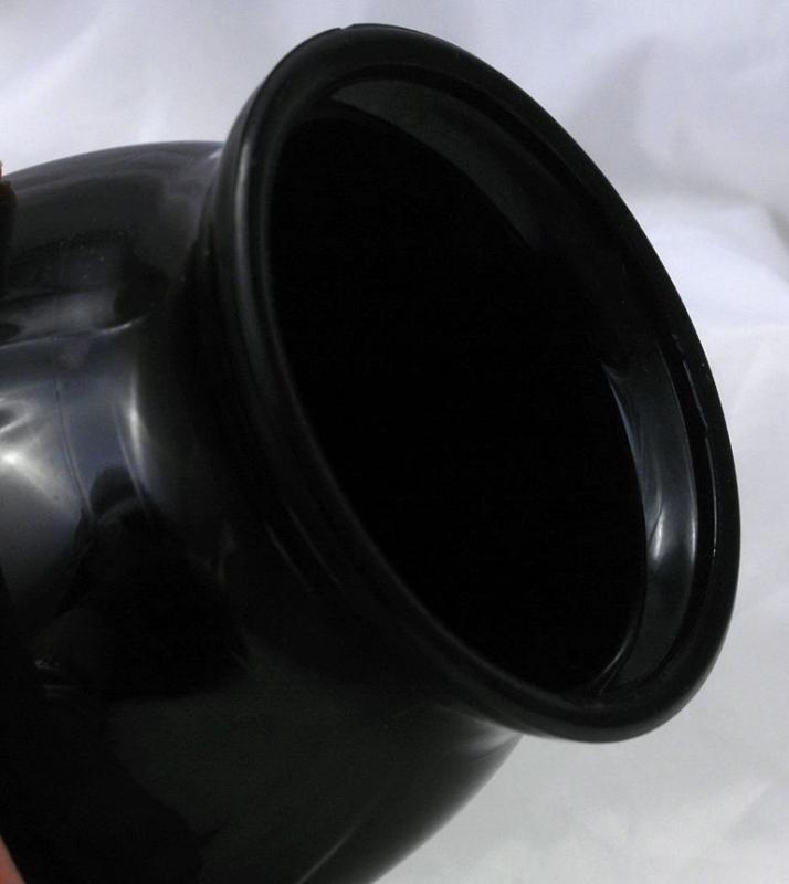 Art Deco Black Amethyst Glass Vase 4 -paw feet