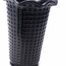 Depression Glass Waffle Pattern Black Amethyst Glass Vase