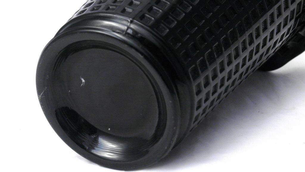 Depression Glass Waffle Pattern Black Amethyst Glass Vase