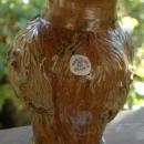 Stoneware Textured Climbing Frog Vase Signed M. Madsen & Elaine W / made with Mount Saint Helen's Ash Glaze
