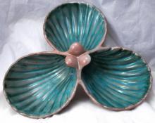 Stangl Pottery Clam Shell Dip Caddy / Relish Plate