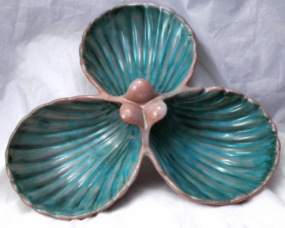 Stangl Pottery Clam Shell Dip Caddy / Relish Plate