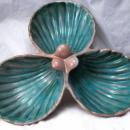 Stangl Pottery Clam Shell Dip Caddy / Relish Plate