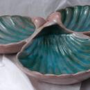 Stangl Pottery Clam Shell Dip Caddy / Relish Plate