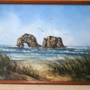Sea Arches Oil Painting Framed, signed Siggi