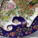 Gilded Japanese Utsuwa Porcelain Peacock Chrysanthemum Plate
