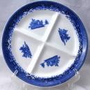 Denver Grill Plate Made in the U.S.A. Chinoiserie Blue White Blue Willow Pattern Porcelain Divided Dish