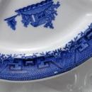 Denver Grill Plate Made in the U.S.A. Chinoiserie Blue White Blue Willow Pattern Porcelain Divided Dish