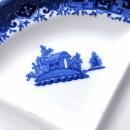 Denver Grill Plate Made in the U.S.A. Chinoiserie Blue White Blue Willow Pattern Porcelain Divided Dish