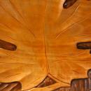 Hand Carved Tramp Art Wood Carving Maple Leaf Plate, Wall Decor