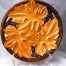 Hand Carved Tramp Art Wood Carving Oak Leaf Plate, Wall Decor