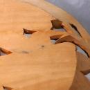 Hand Carved Tramp Art Wood Carving Oak Leaf Plate, Wall Decor