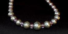 Hopi Indian Heavy Sterling Beads and Amethyst Choker Necklace Native American