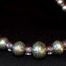 Hopi Indian Heavy Sterling Beads and Amethyst Choker Necklace Native American